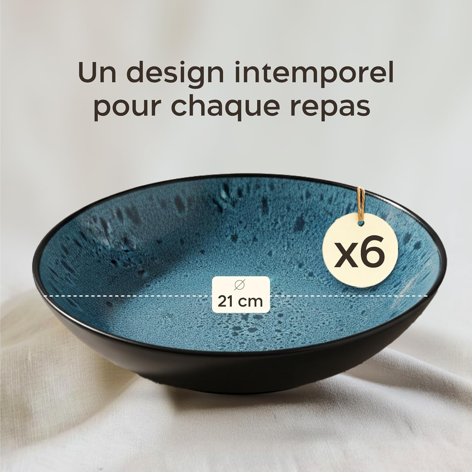 Detalle 2 de Twinzee 6 Assiette Creuses Azur ⚙