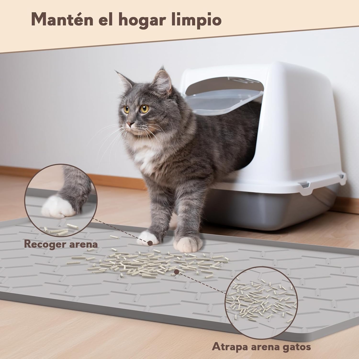 Detalle 2 de Garoopion Alfombra 86x56 cm para gato