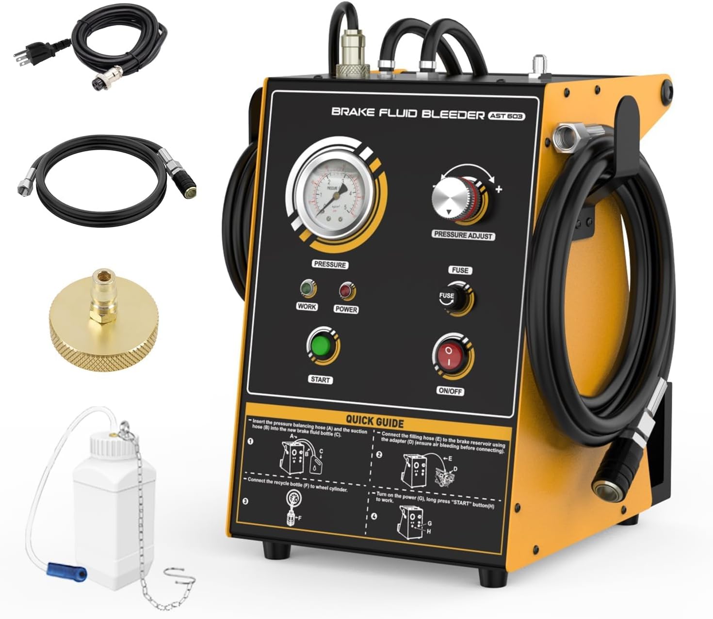 Detalle de LUTIFIX AST603 macchina per spurgo automatico del liquido freni 220V, con aeratore e pulsante singolo