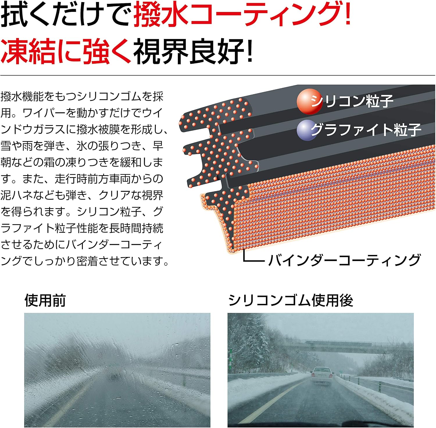 Thumbnail 2 de PIAA FSSY35AW 雪用ワイパーブレード 350mm 特殊シリコンゴム・エアロタイプ
