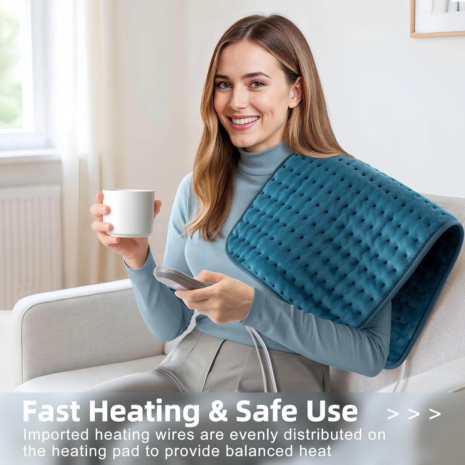 Thumbnail 1 de Heating Pad for Back Pain Relief (12x24 inches) with Moist/Dry Heat