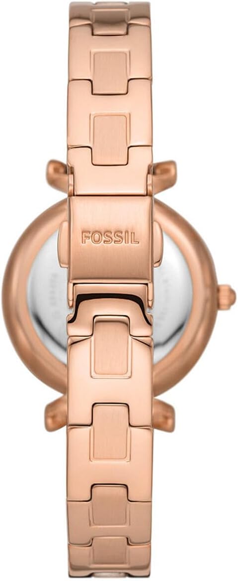 Detalle de Fossil Montre Carlie pour femme en or rose, bracelet acier inox et mouvement à quartz