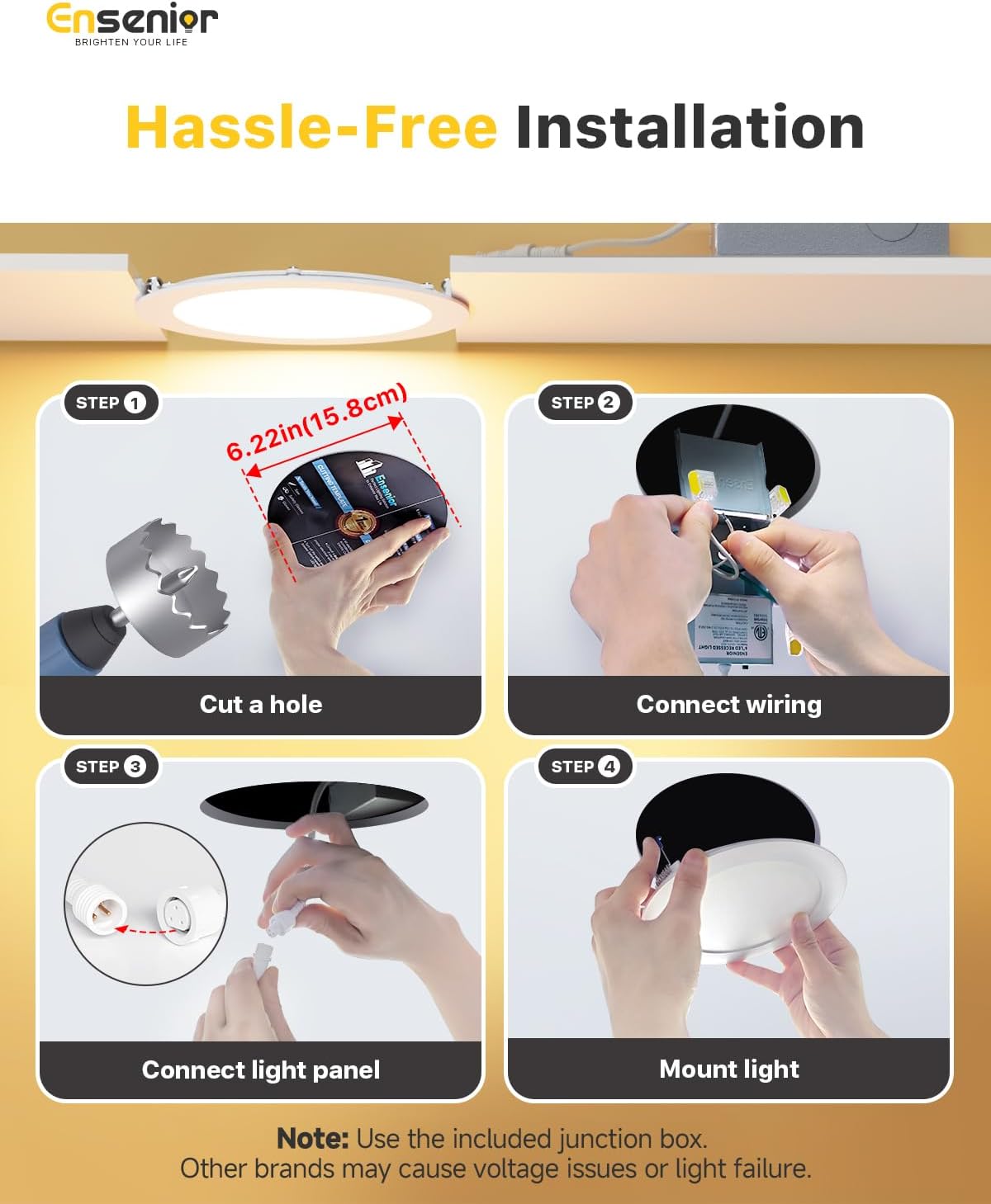 Thumbnail 5 de Ensenior 6 Inch LED Recessed Light 1200LM