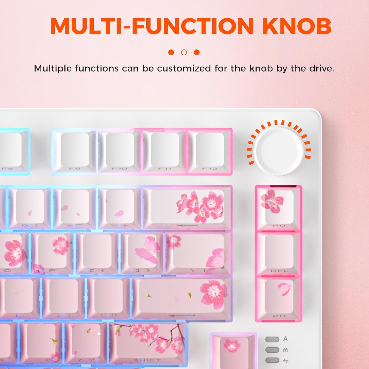 Detalle 2 de DAREU EK75PRO Sakura Pink – klawiatura mechaniczna 75% RGB z hot-swapem