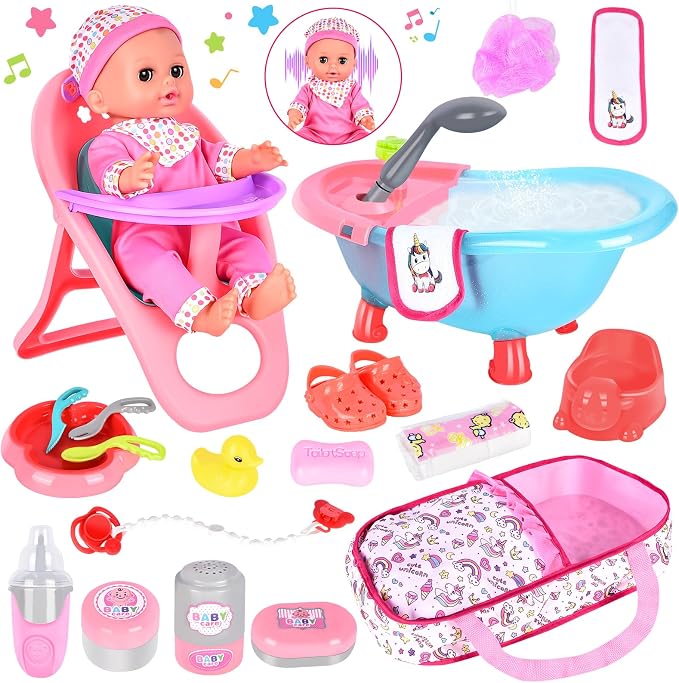 Detalle de Aragallant Muñecas Bebé, 25 Piezas, Accesorios y Ropa👶