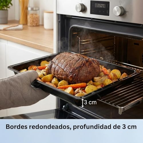 Thumbnail 5 de ICQN Bandeja Esmaltada con Rejilla para Horno 46x37x3 cm: compatible con TEKA y Bosch