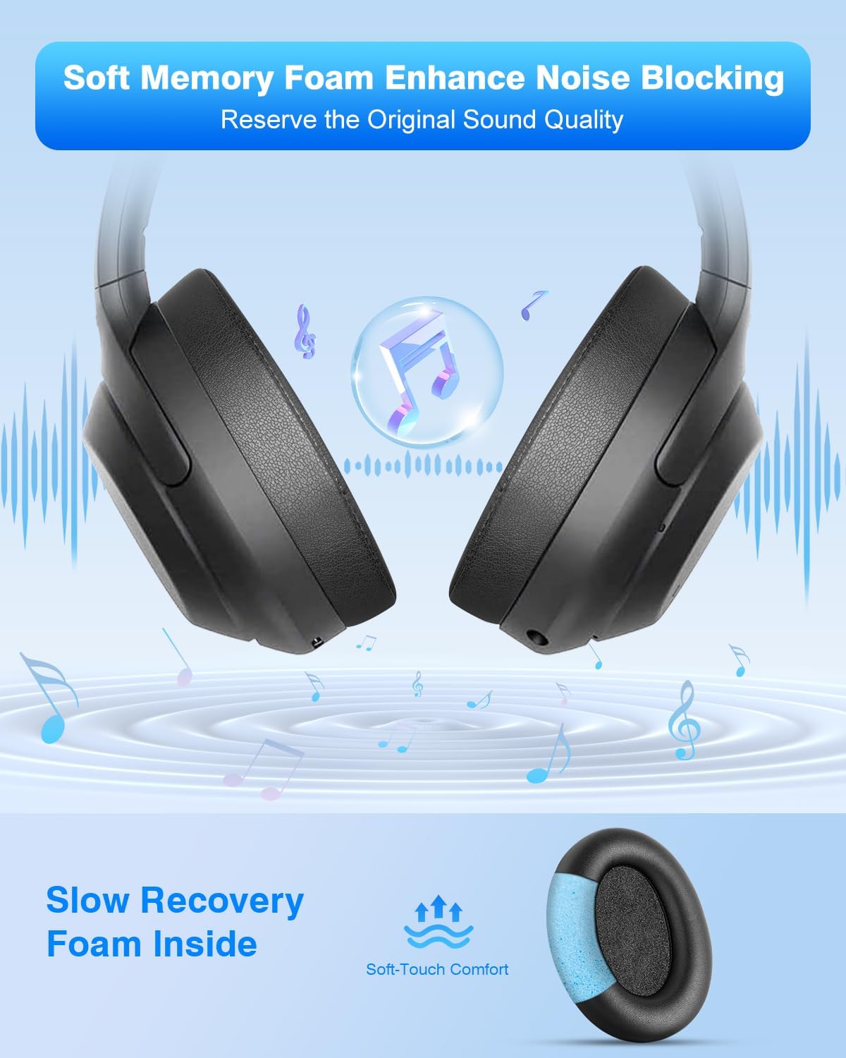 Thumbnail 3 de Link Dream coussinets pour Sony WH-1000XM3 (WH1000XM3) – mousse à mémoire de forme et isolation phonique, noir