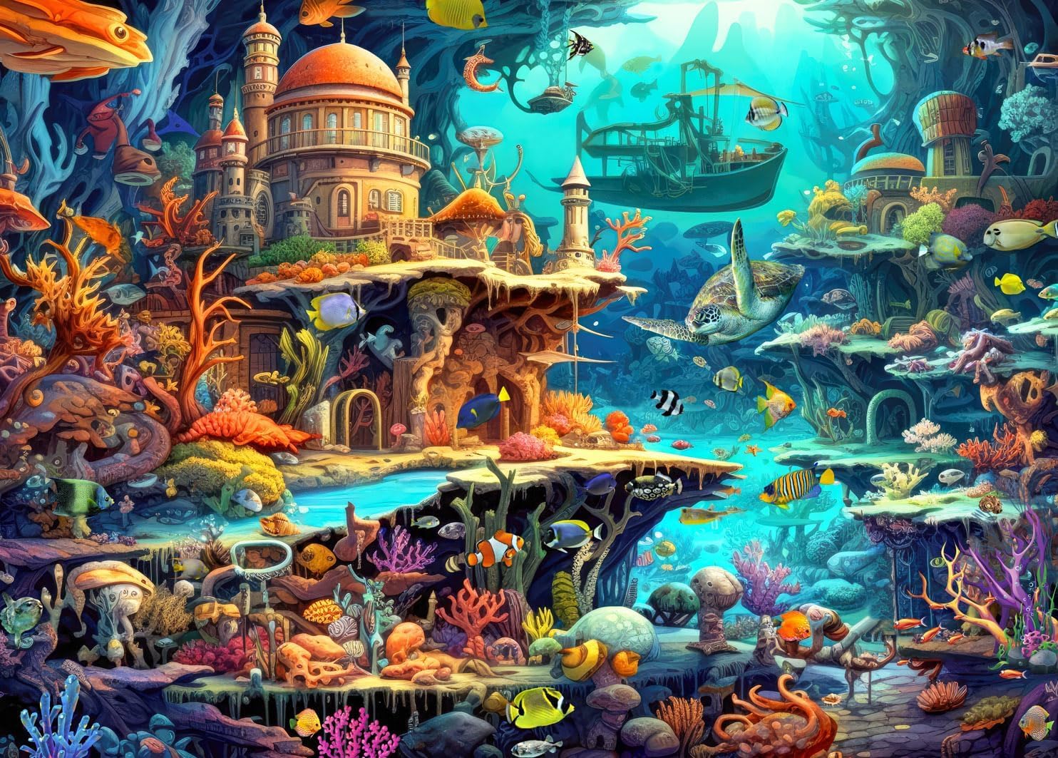 Detalle de Jigsaw Puzzles 1000 Pieces Whimsical Seabed Puzzle 🧩