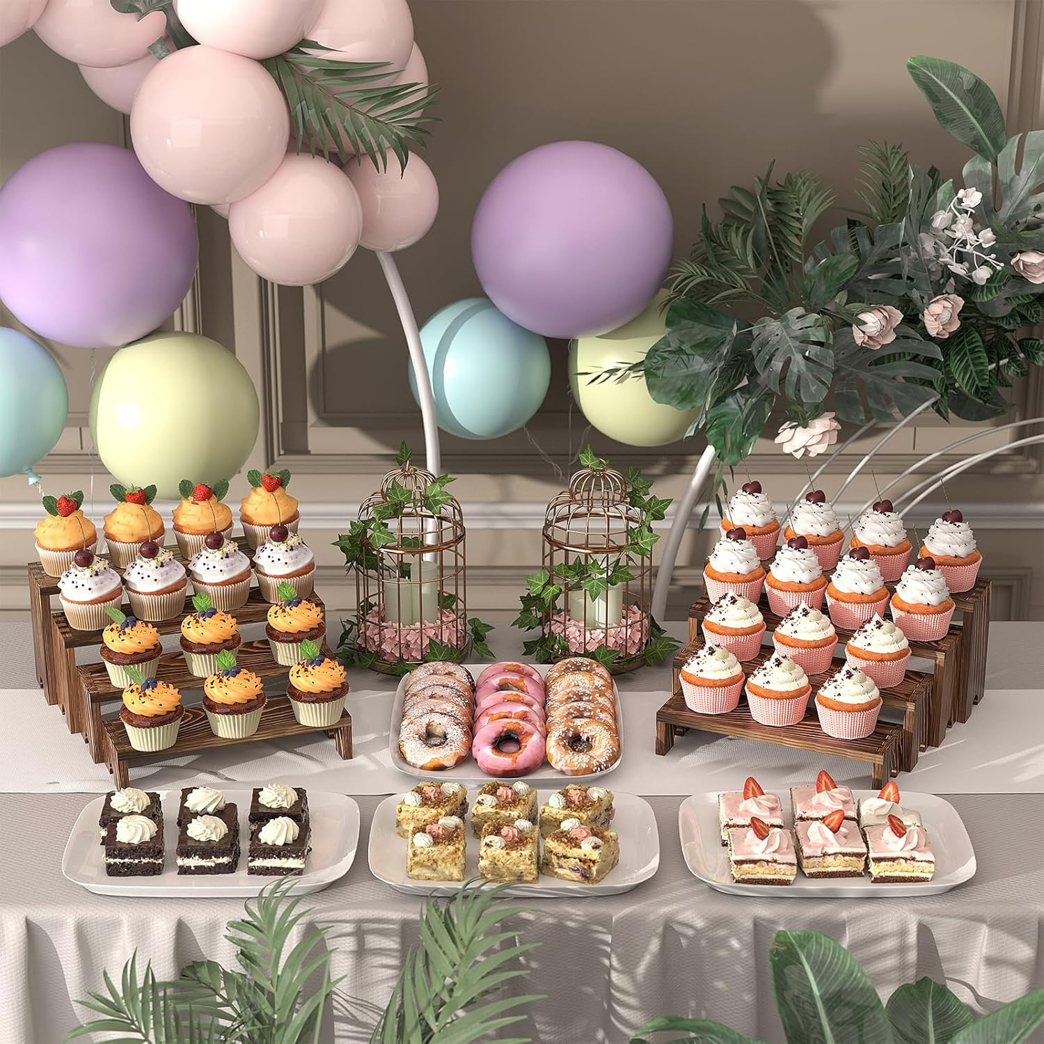 Thumbnail 1 de Wooden Tiered Risers Display Set 12in