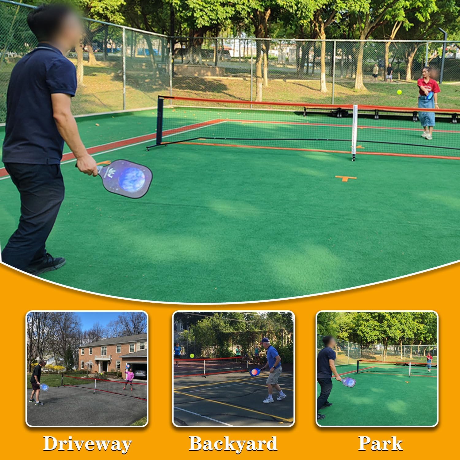 Thumbnail 5 de Hoverphenix Portable Pickleball Net for Driveway (22FT) – Outdoor/Indoor, Weather-Resistant Metal Frame