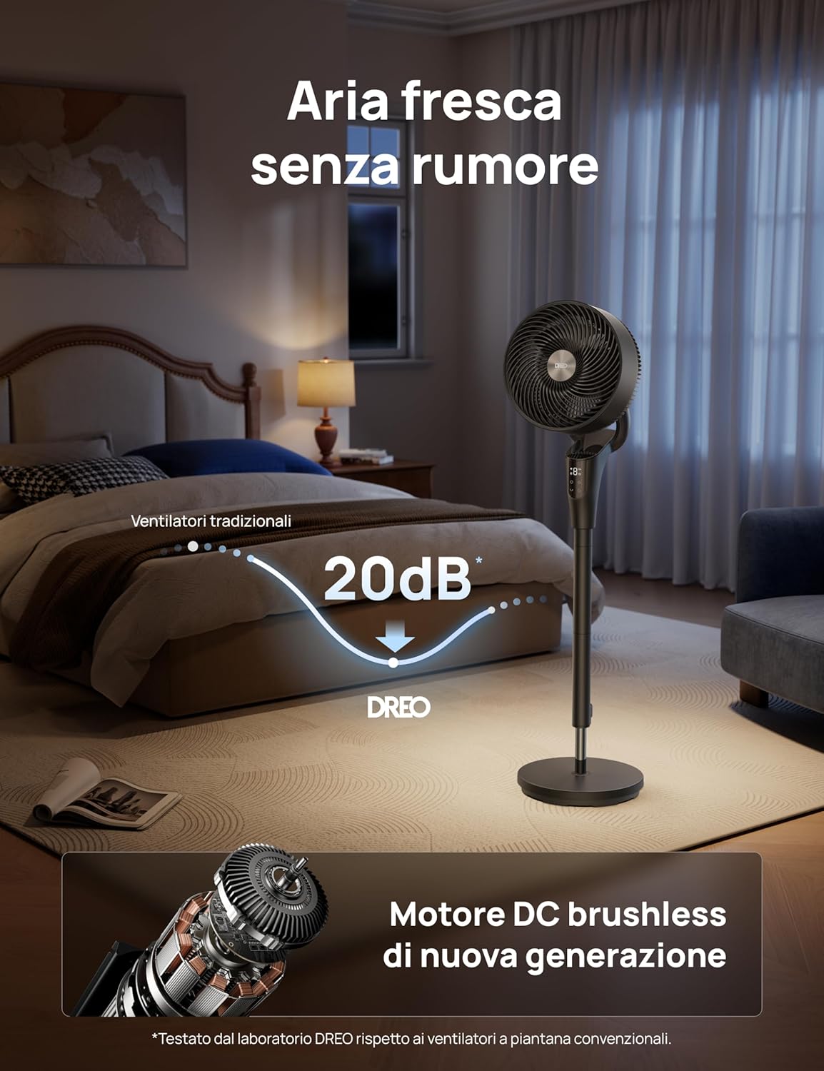 Thumbnail 3 de Dreo Ventilatore a piantana silenzioso per camera da letto con oscillazione 90° e timer 8H