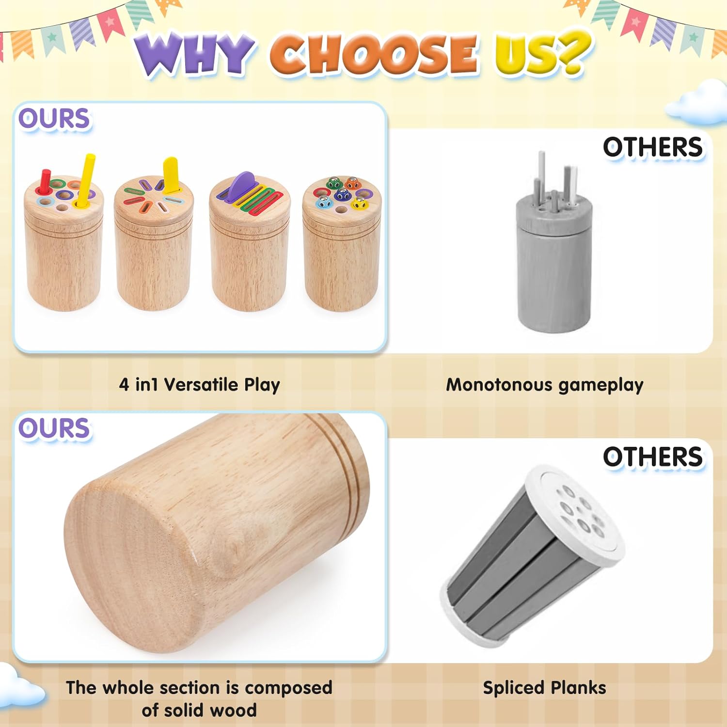 Thumbnail 2 de Haozozo Montessori Spielzeug 4-in-1