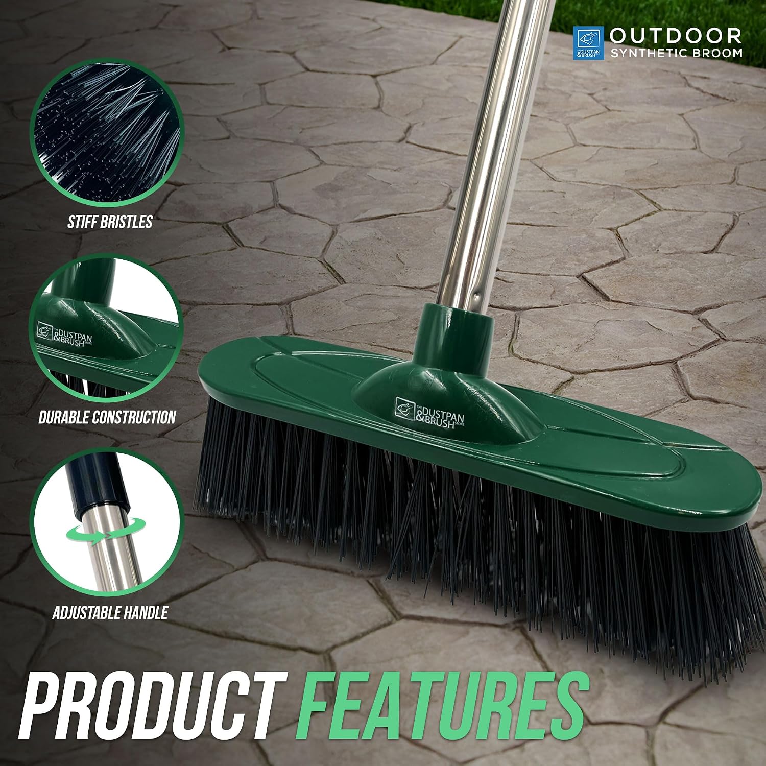 Detalle 2 de TDBS Yard Broom Outdoor Heavy Duty 10