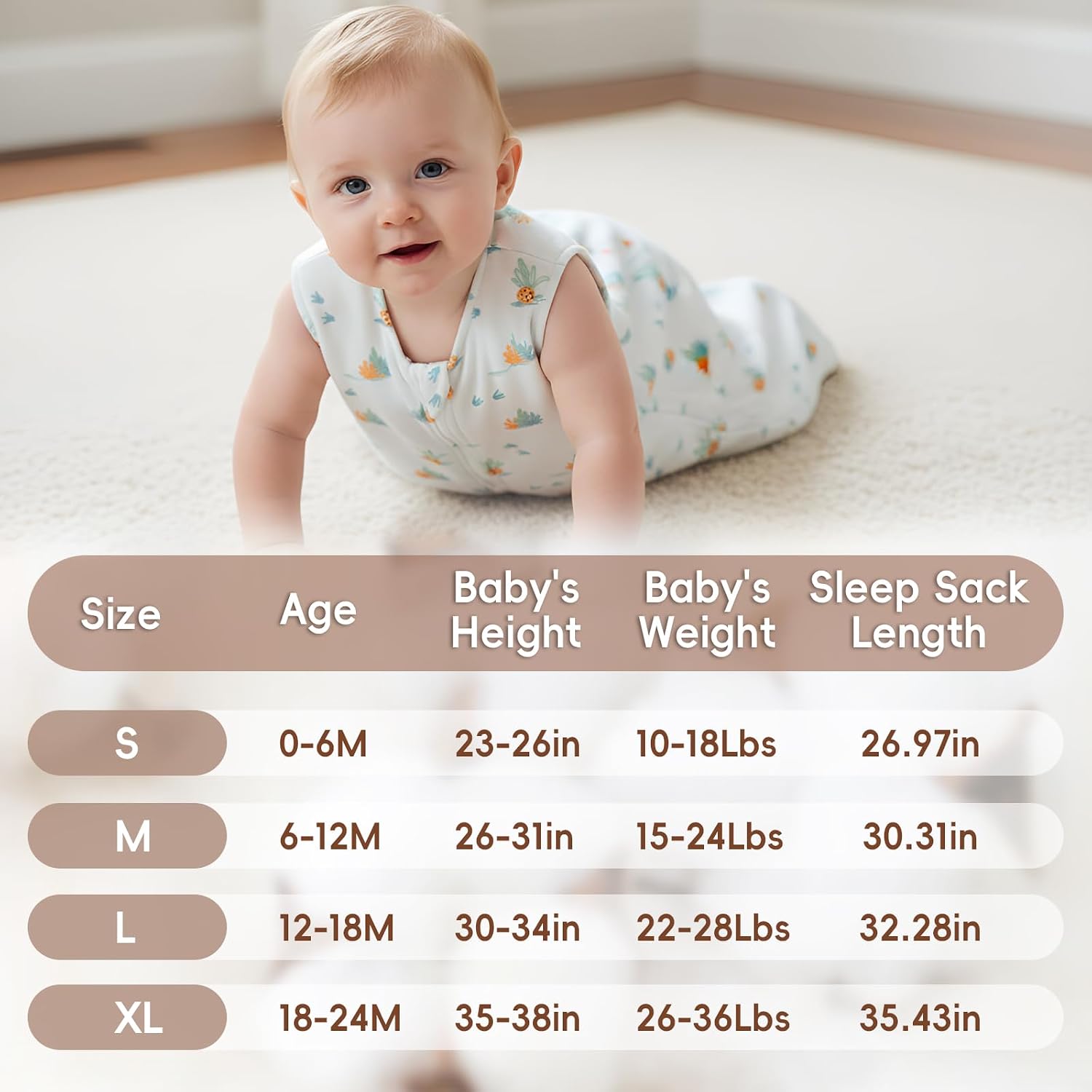 Detalle 2 de David's Kids Baby Sleep Sack, 1.5 TOG