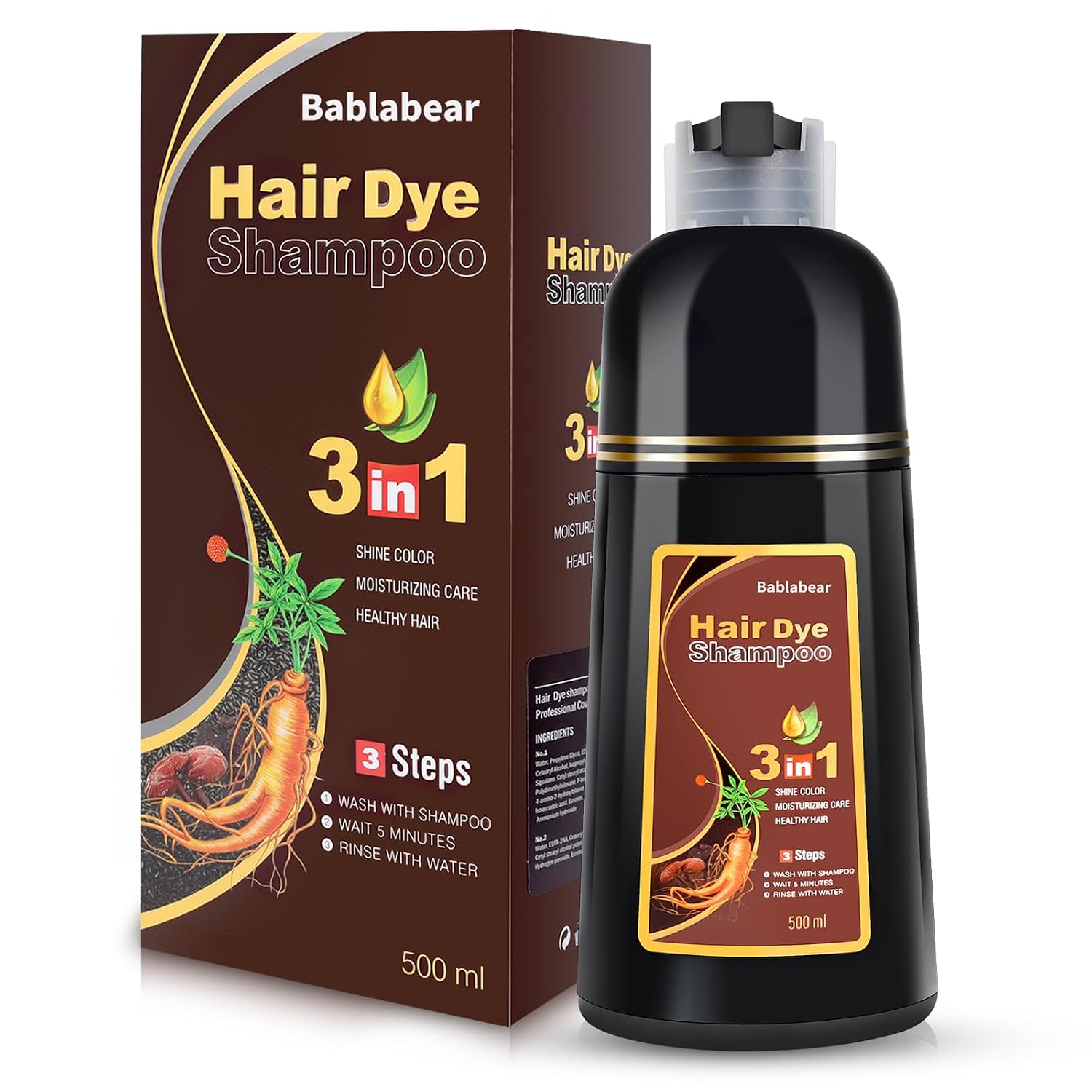 Thumbnail 5 de Bablabear Black Hair Dye Shampoo 500ml ๐โ
