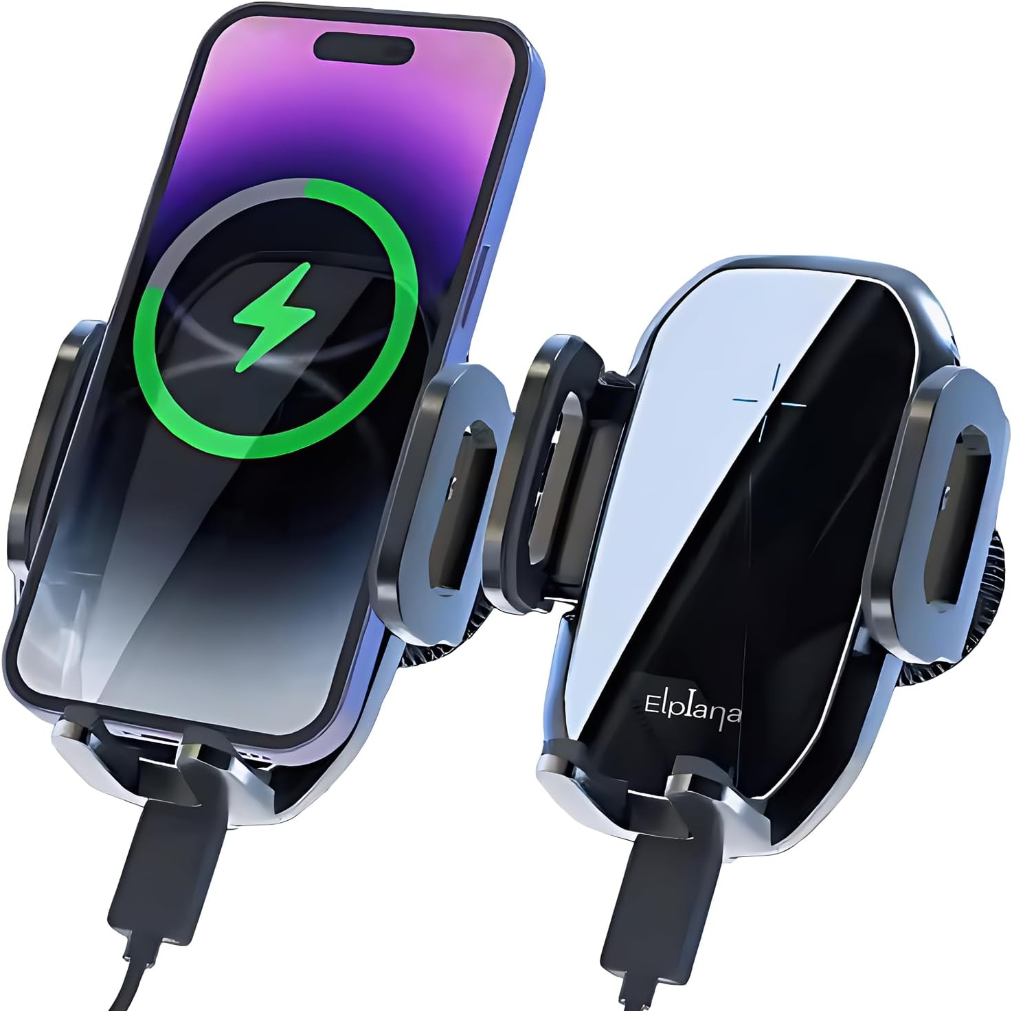 Detalle de Wireless Car Charger Dashboard & Air Vent Auto-Clamping Phone Holder with 360° Adjustable Angle for iPhone and Galaxy