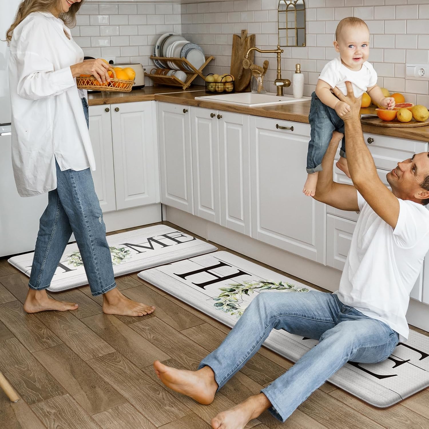 Thumbnail 6 de KIMODE Farmhouse Kitchen Mat 2-Pack (Anti-Fatigue, Non-Skid, Waterproof)