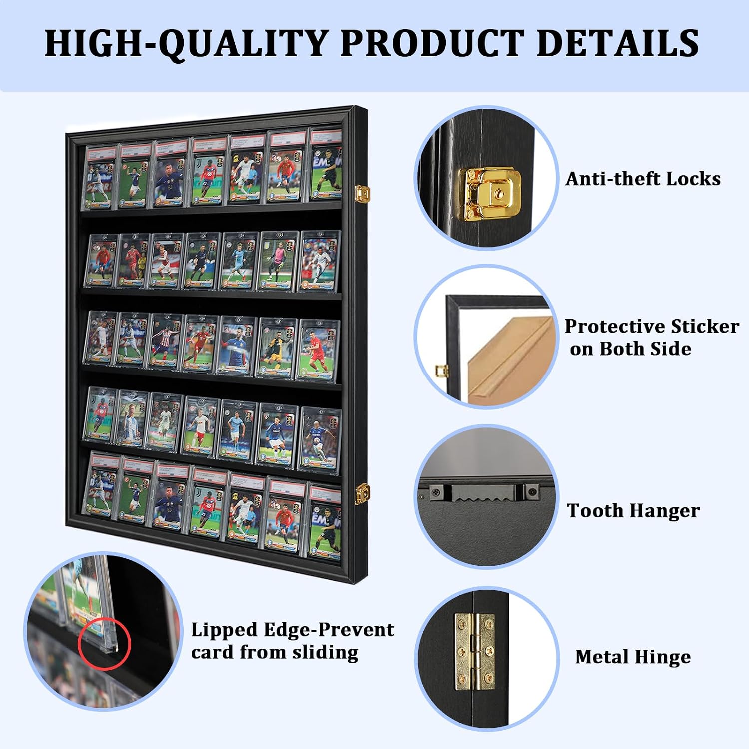 Detalle 2 de 35 Graded Sports Card Display Case Wall Mount