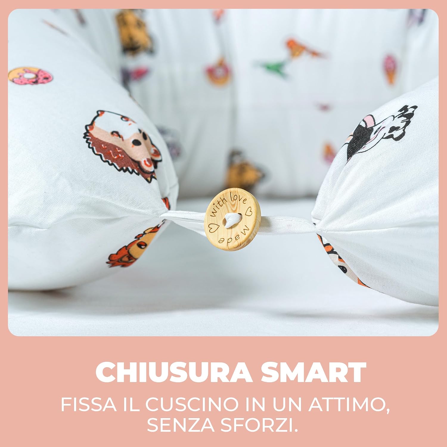 Detalle 2 de Cuscino gravidanza e allattamento per dormire di lato