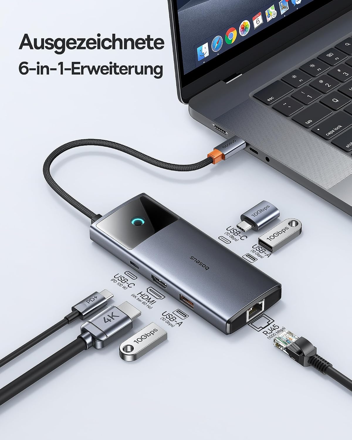 Thumbnail 2 de Baseus USB C Hub 10Gbps 6in1 Docking Station