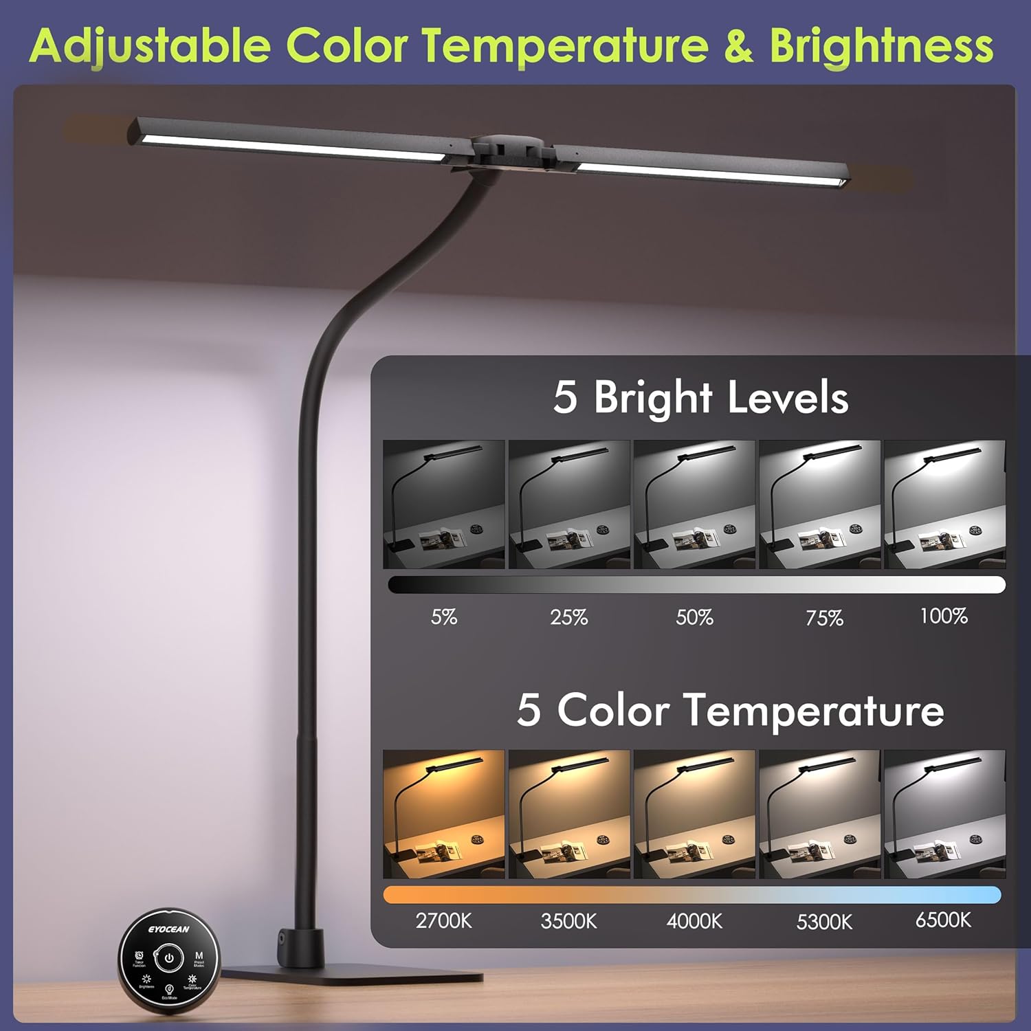 Thumbnail 4 de EYOCEAN Schreibtischlampe 72 cm LED Tageslichtlampe