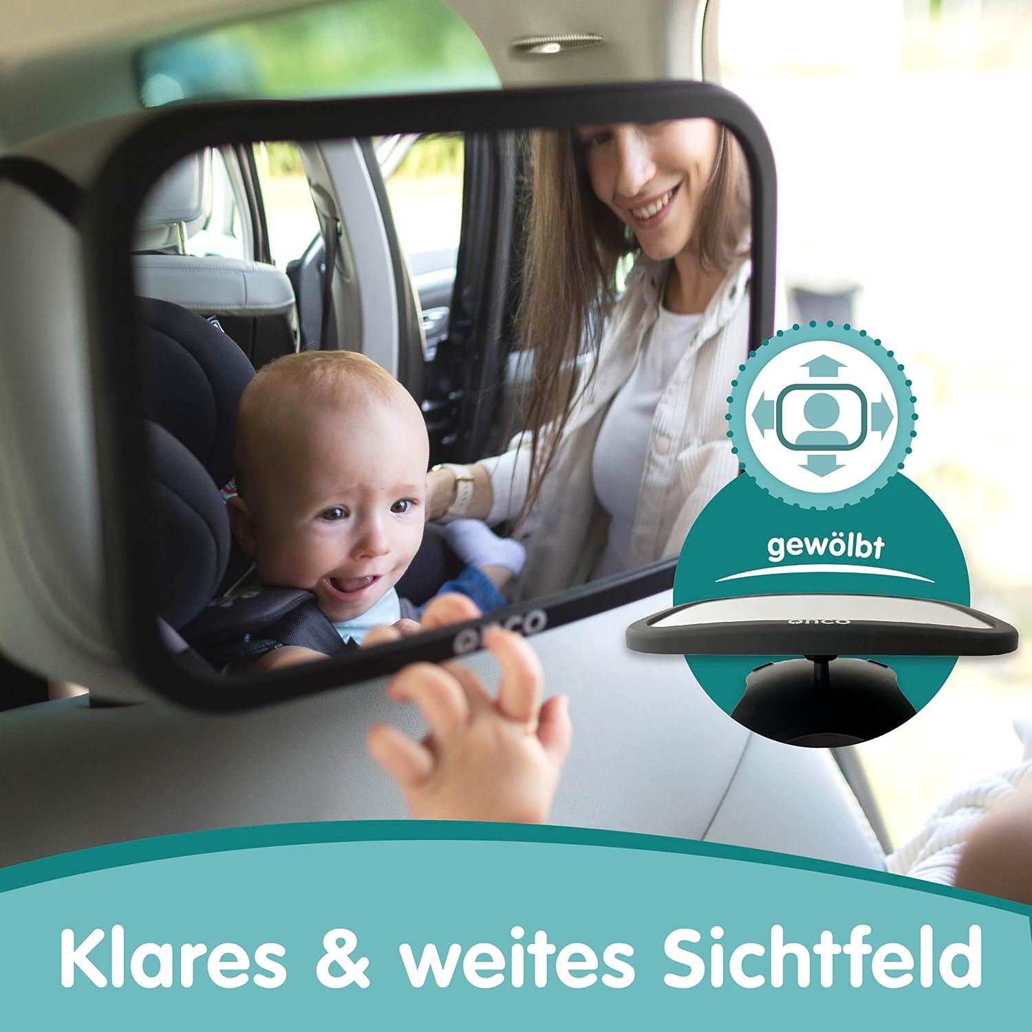 Thumbnail 2 de Onco 360° Baby Autospiegel – 17,5 × 24,5 cm