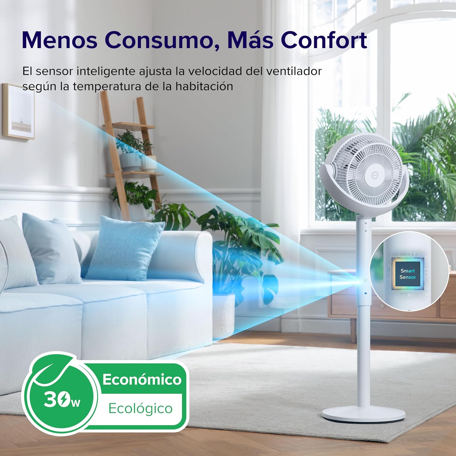 Thumbnail 4 de LEVOIT Ventilador de Pie Silencioso 20dB 🌀 12 Velocidades, Temporizador