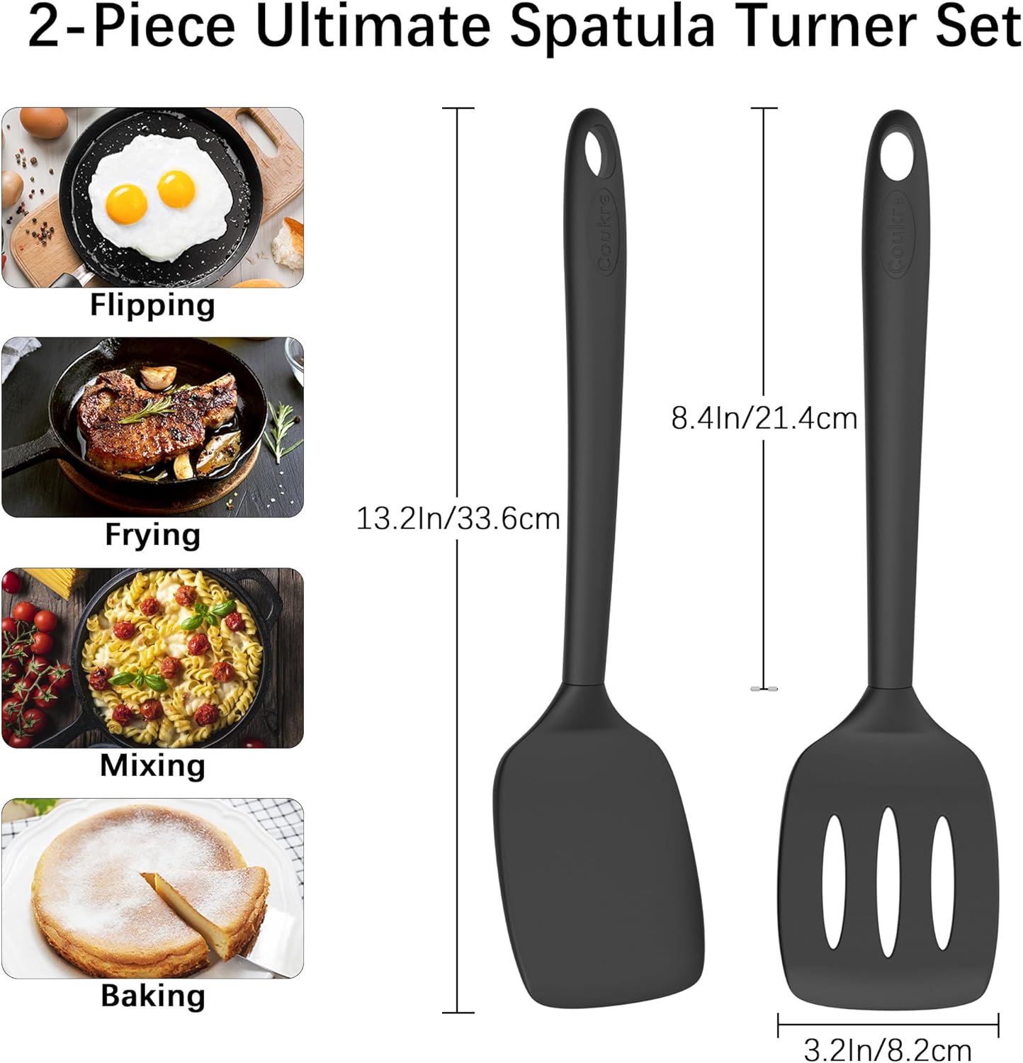 Thumbnail 5 de Coukre 2 Pack Silicone Spatula Set, Heat Resistant 2
