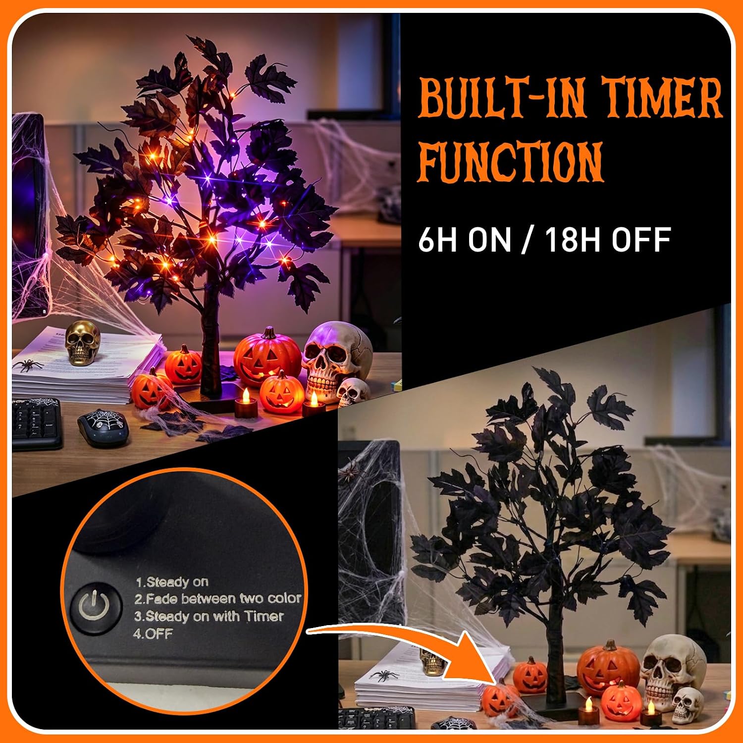 Detalle de EAMBRITE Halloween tree, 22-inch