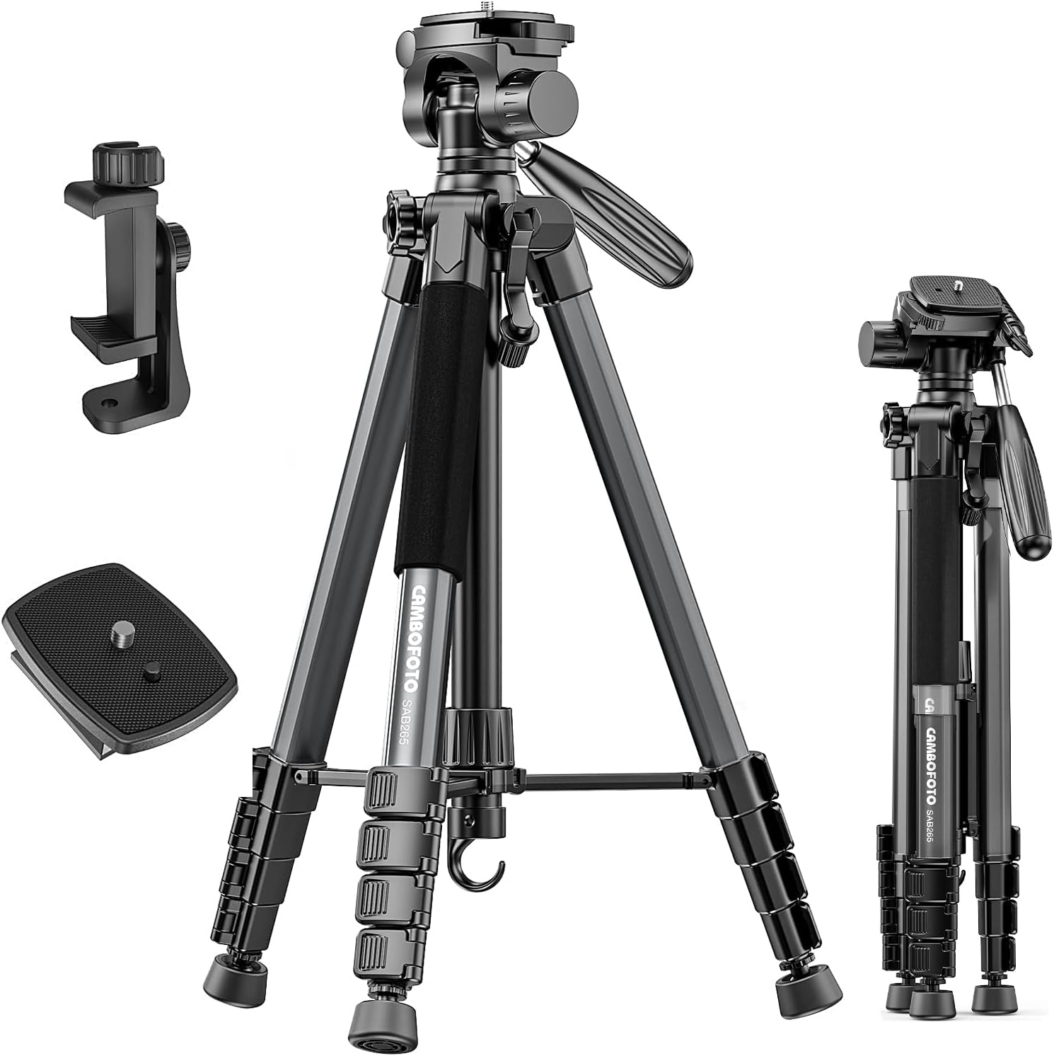 Detalle de CAMBOFOTO 74" Camera Tripod lightweight aluminium tripod stand