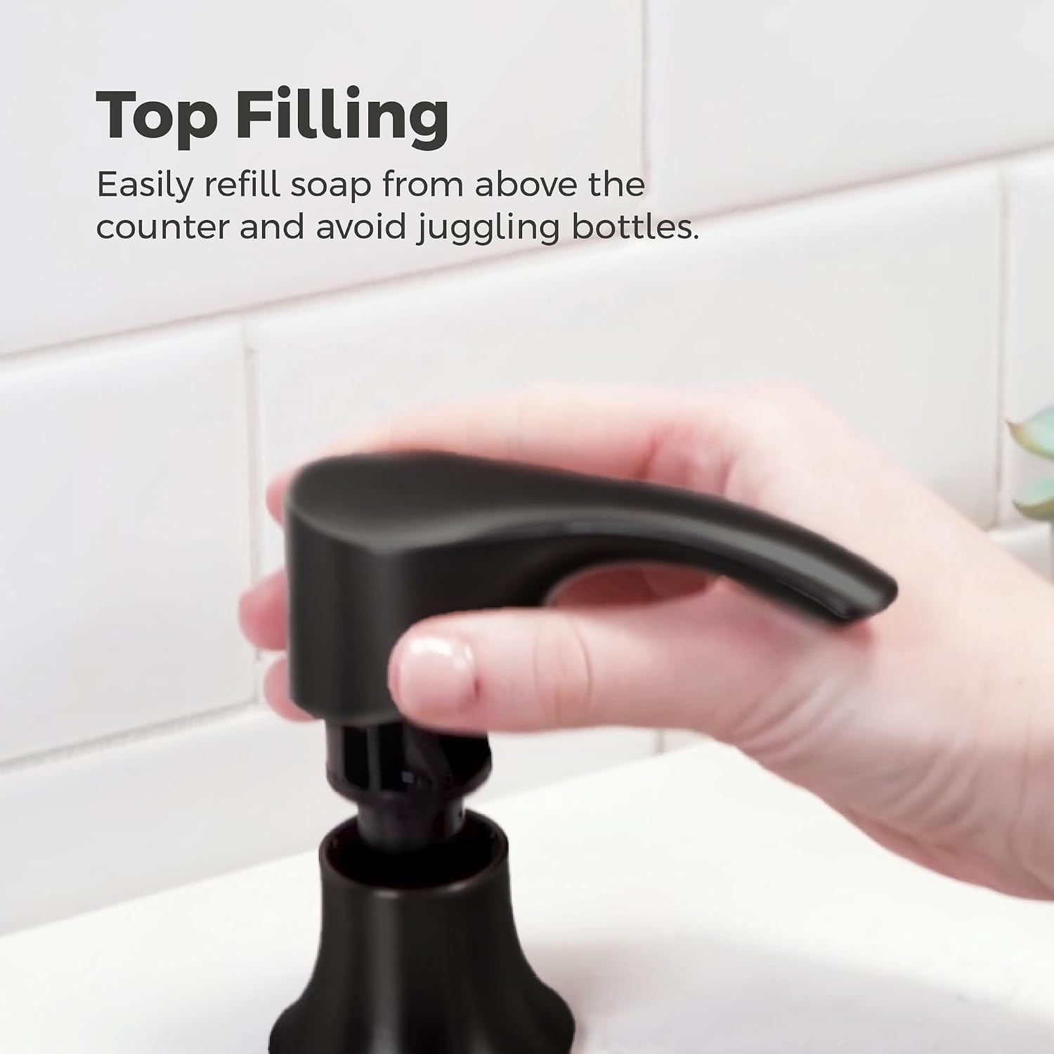 Thumbnail 4 de Pfister KSDSRDBB SoloTilt Kitchen Soap Dispenser, Matte Black, Top-Fill