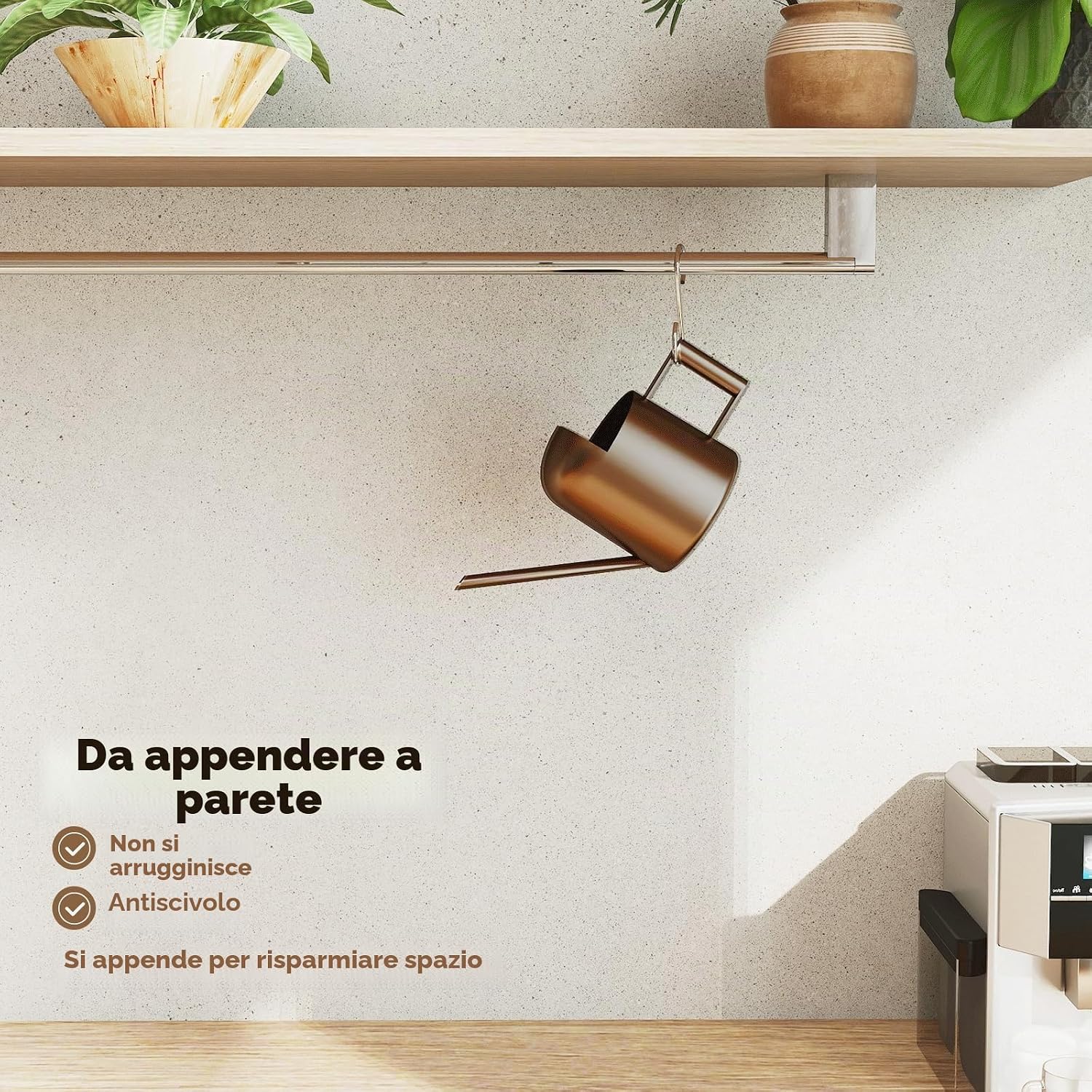 Detalle de Bamworld Annaffiatoio Piccolo in Bronzo per Piante da Interno ed Esterno, 300 ml