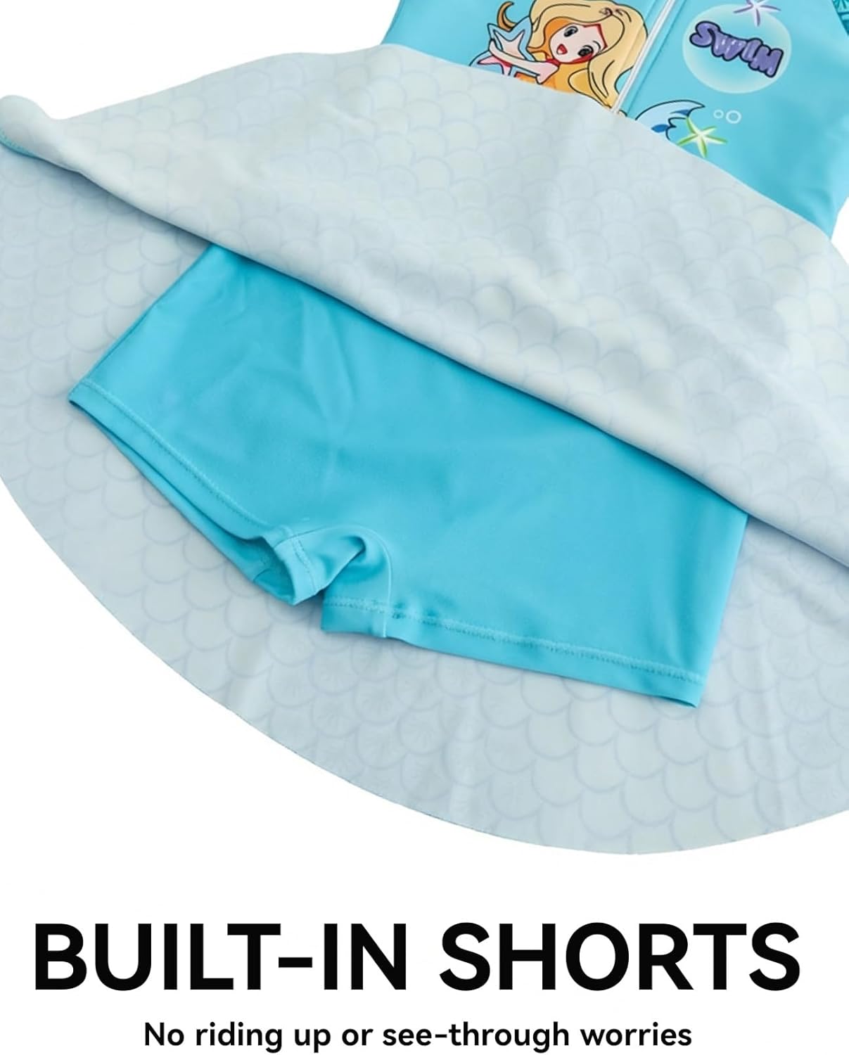 Thumbnail 3 de JiAmy Girls Swimsuit Skirted One Piece with Front Zip – 3–12 Years
