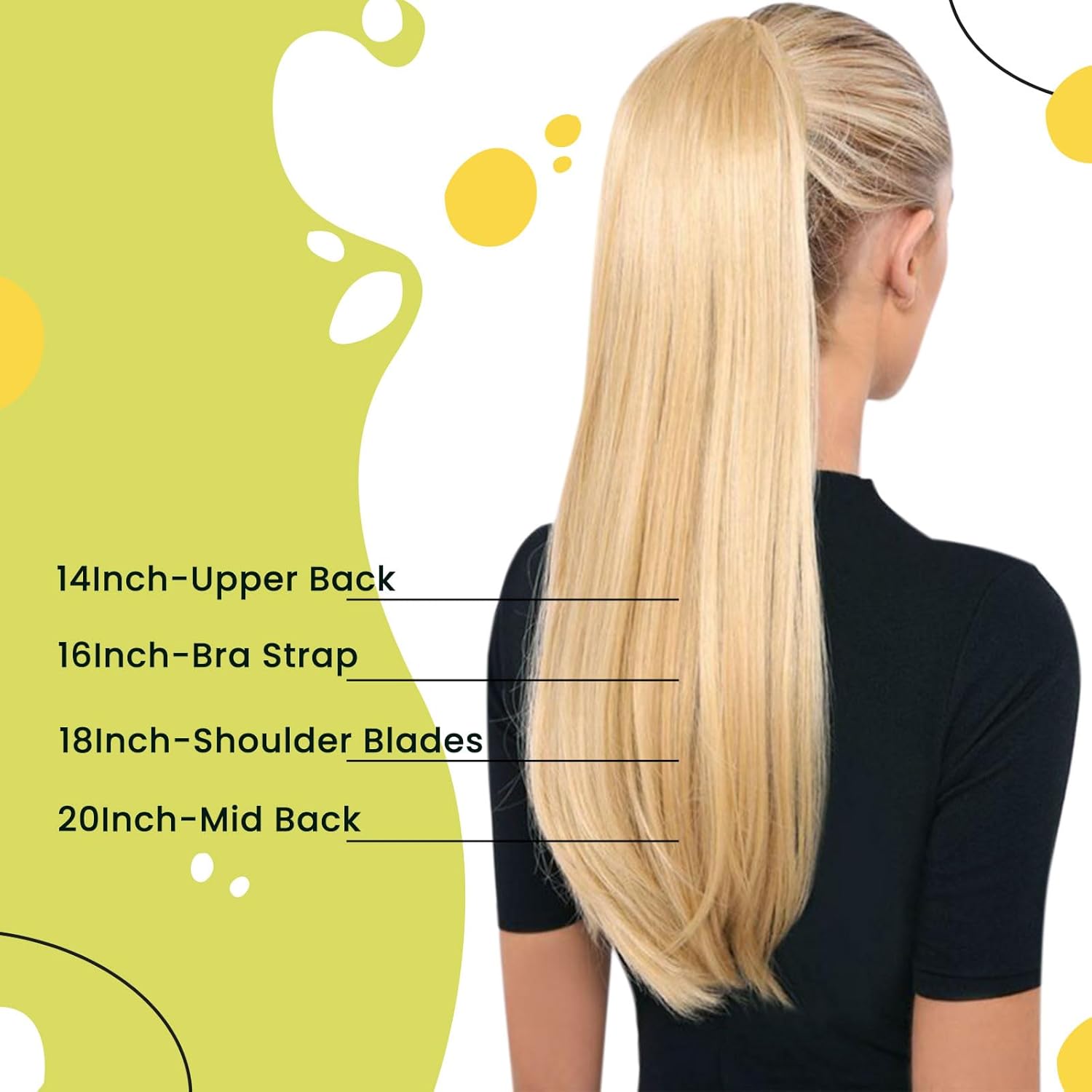 Thumbnail 4 de RUNATURE Postiche Queue de Cheval Blond Doré 50 cm en cheveux humains #10P16