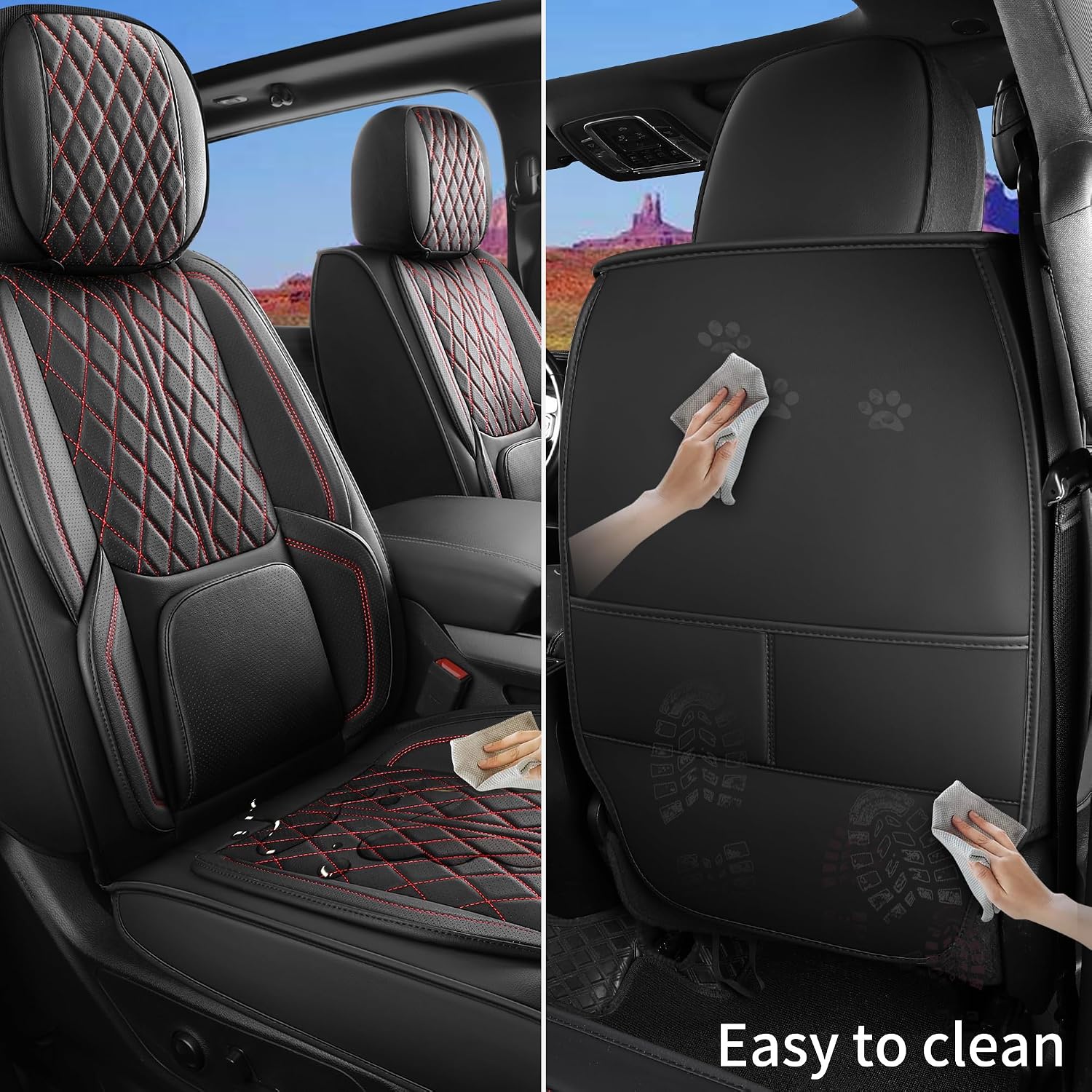 Detalle 2 de DuDuWang Car Seat Covers, Faux Leather