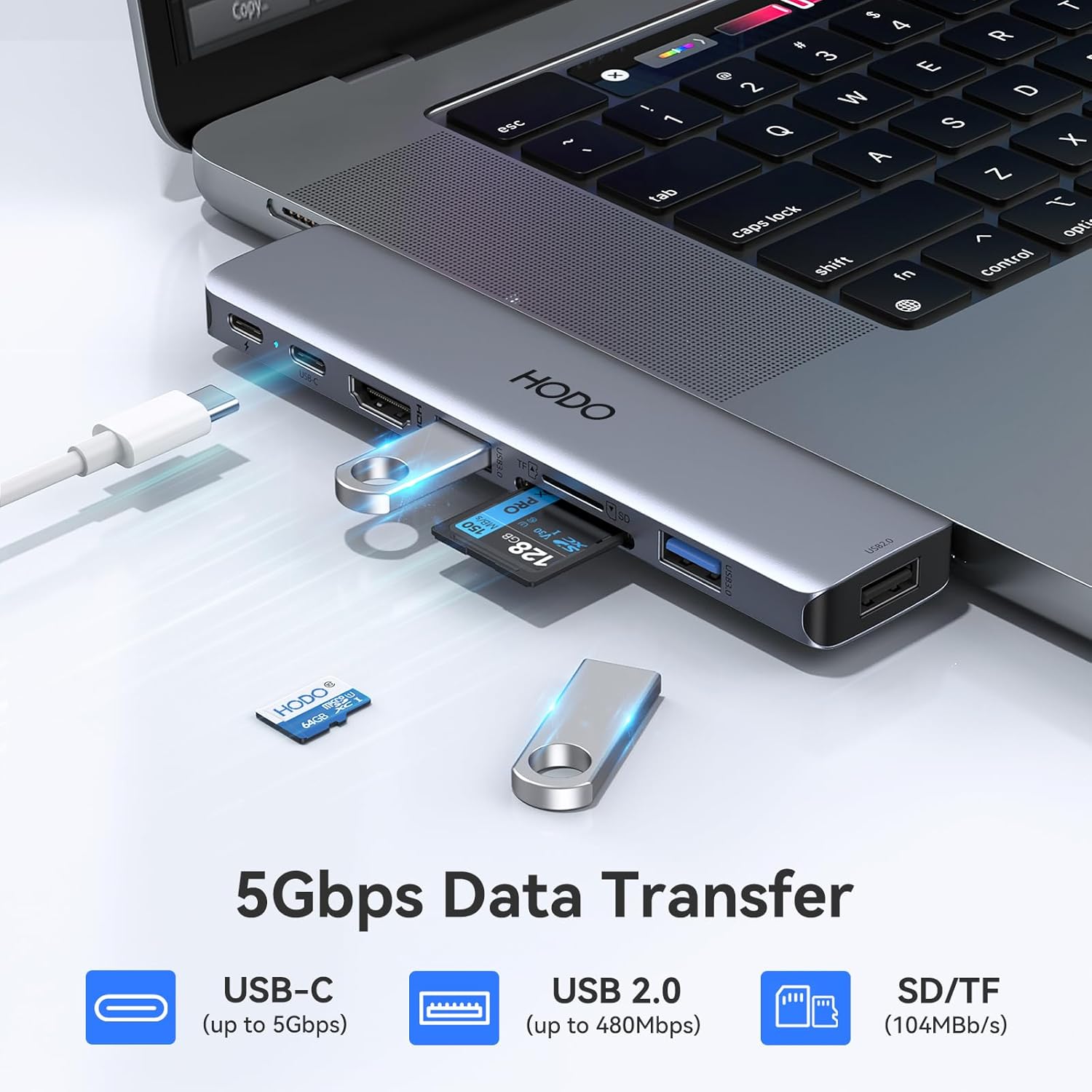 Thumbnail 5 de HODO USB C Hub Adapter 8‑in‑2 für MacBook Pro Air