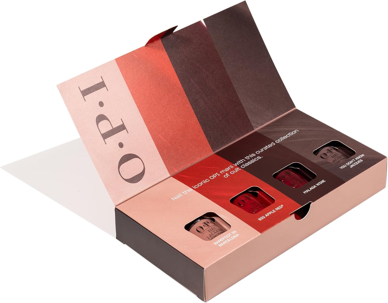 Detalle 2 de OPI Cult Classics Collection: You Don't Know Jacques, Malaga Wine, Barefoot in Barcelona & Big Apple Red