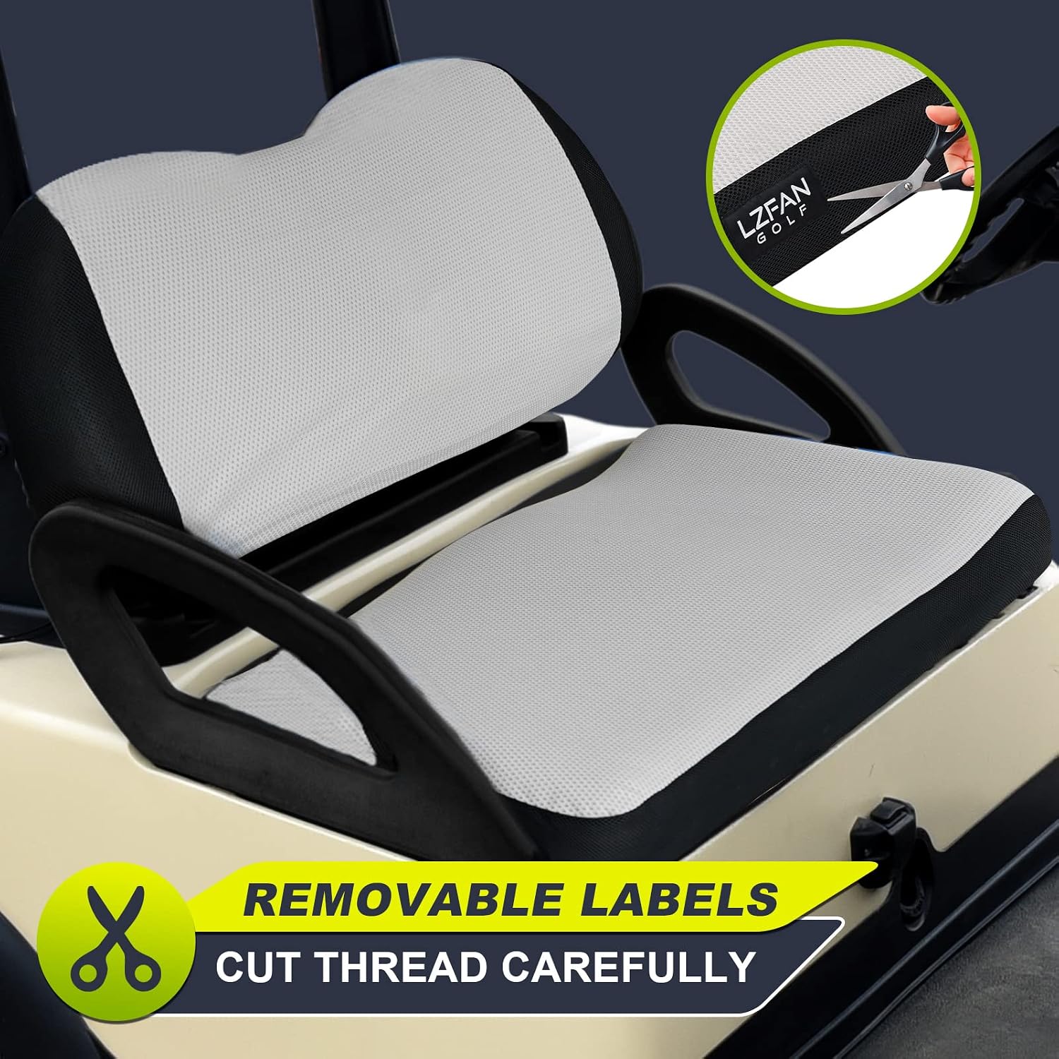 Detalle de LZFAN Golf Cart Front Seat Cover Set for Club Car Precedent & Yamaha