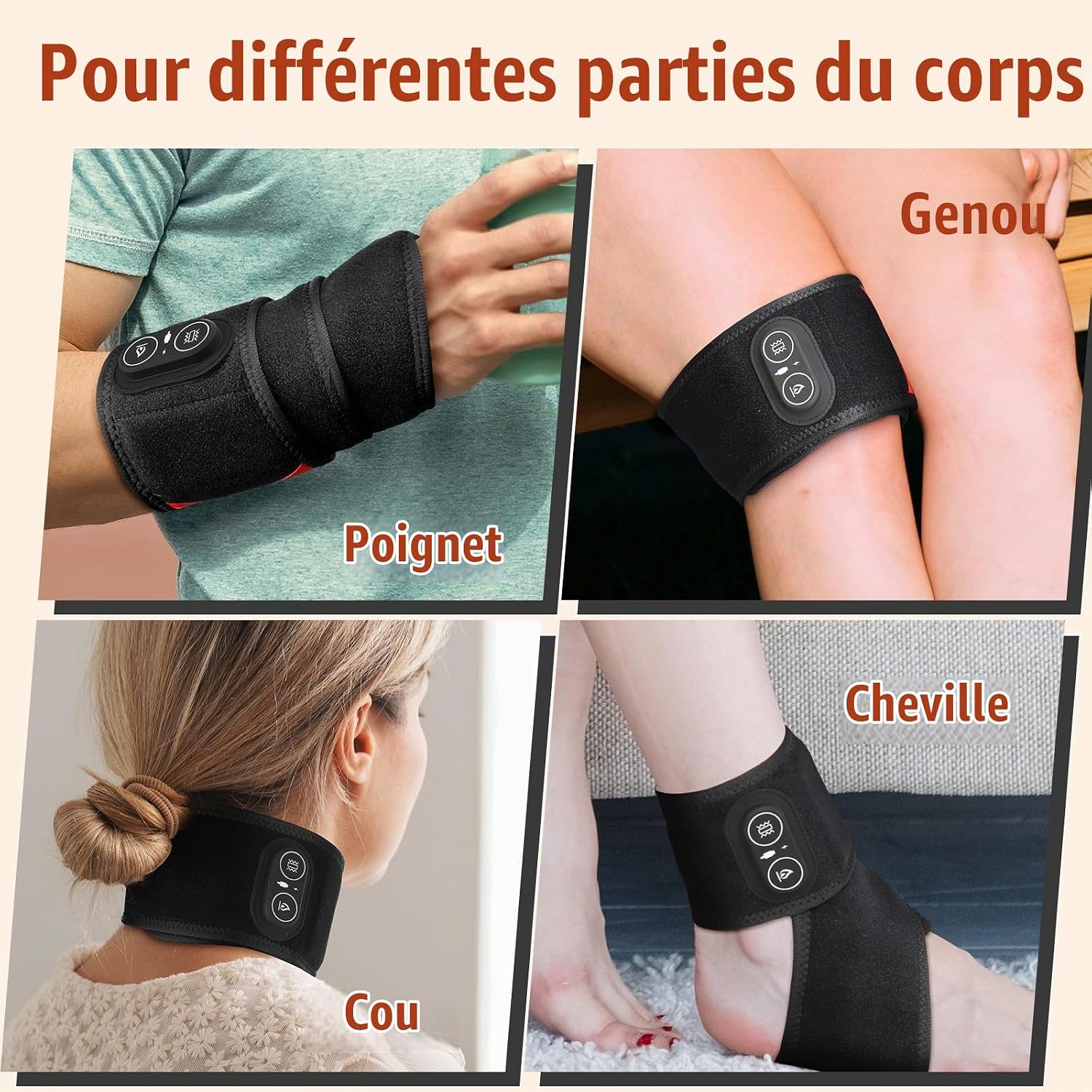Thumbnail 6 de AFDEAL pols- en handmassageapparaat met rood licht, warmte en trillingen