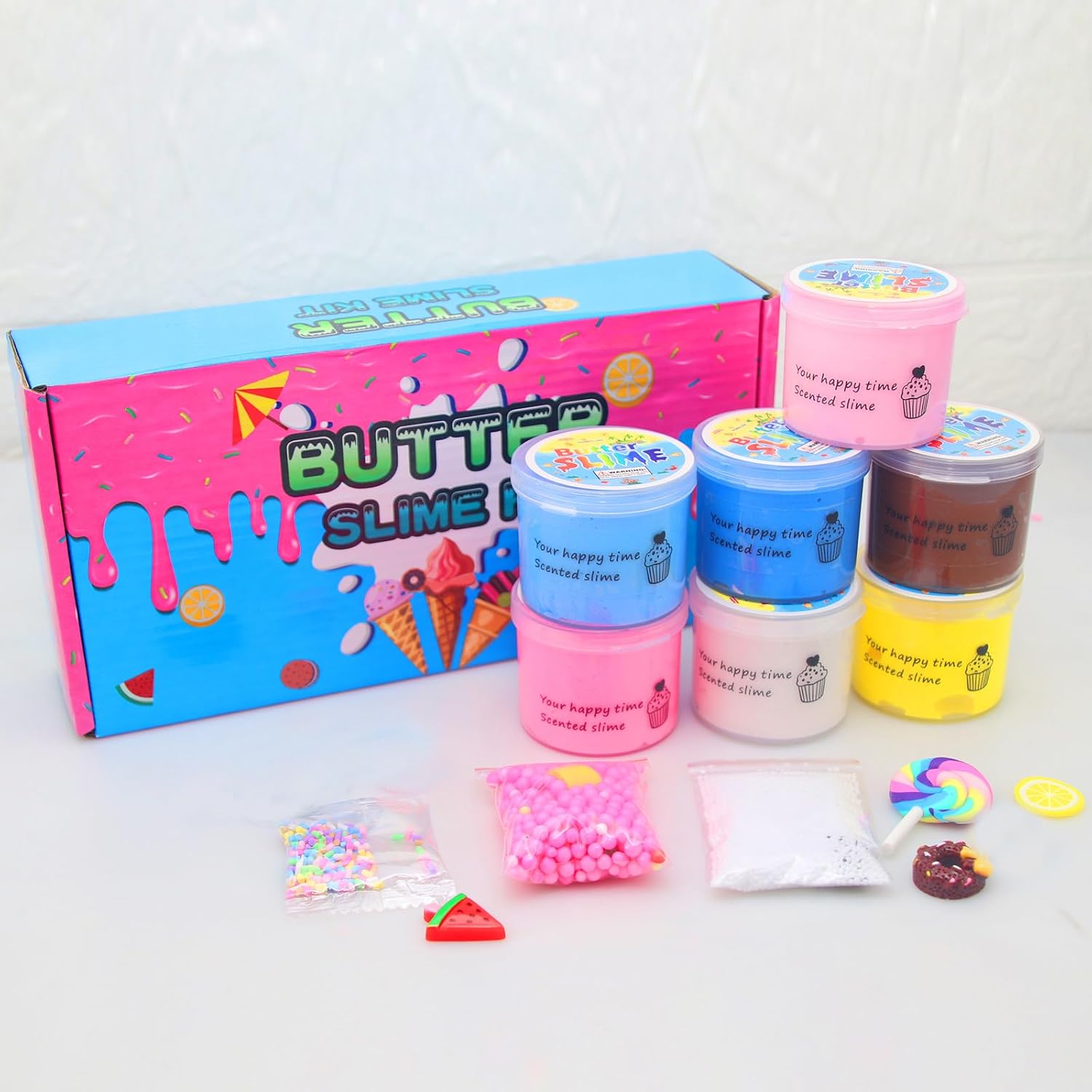 Detalle de ZONEWAY 7 Pack Cake Butter Slime Kits 60 ML