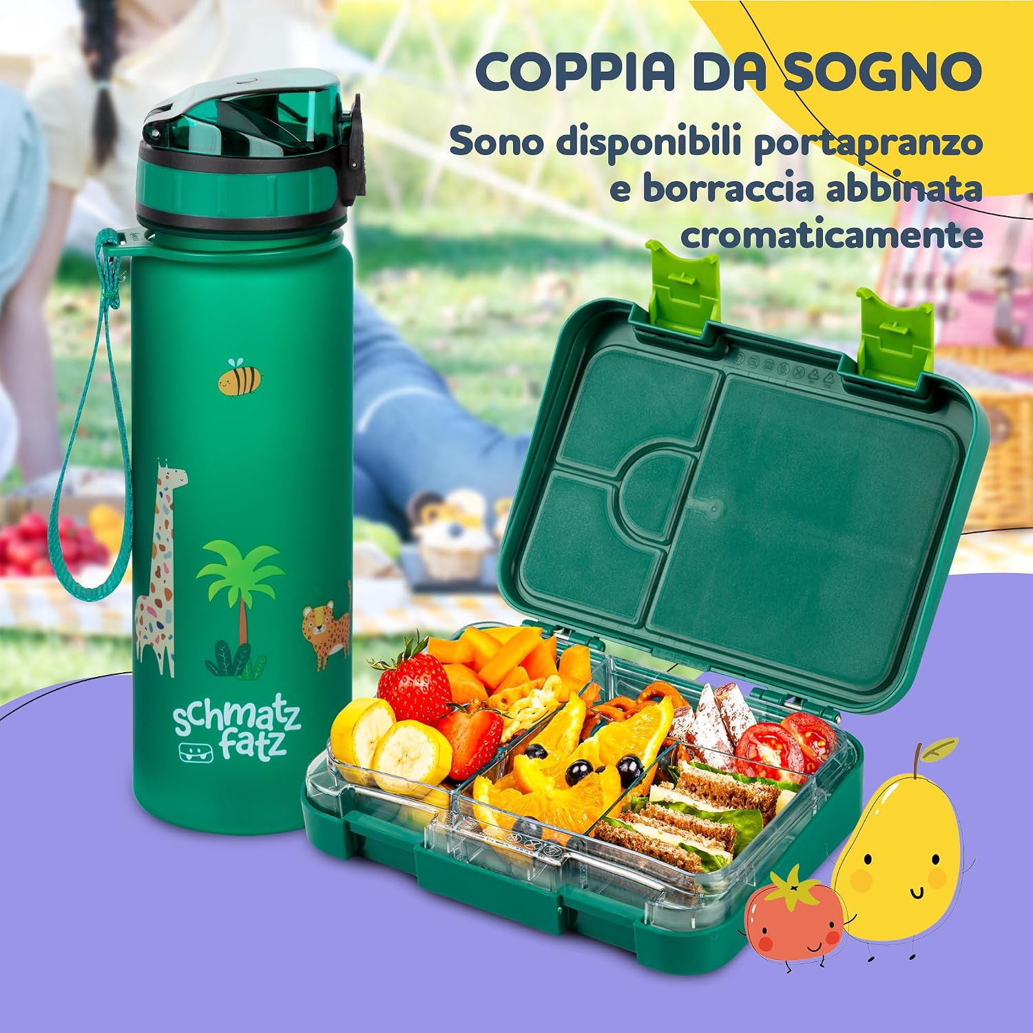 Thumbnail 6 de Schmatzfatz Portapranzo per bambini con scomparti: lunch box ermetico, lavabile in lavastoviglie