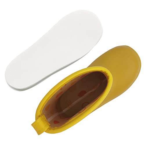 Detalle de Weishuo Stivaletti Pioggia Bambino – Stivali di gomma antiscivolo impermeabili da 1 a 8 anni (Taglia 22 EU, Colore Giallo)