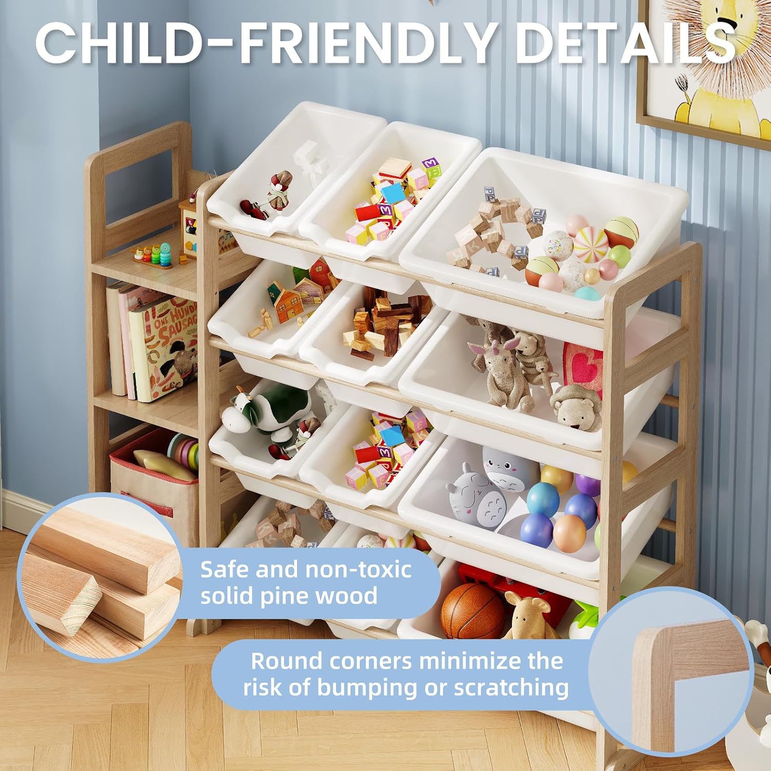Detalle 1 de Toy Storage Organizer with 12 Bins