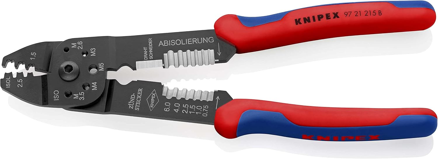 Thumbnail 1 de クニペックス KNIPEX 9721-215B クリンピングプライヤー 切断・皮むき・圧着対応