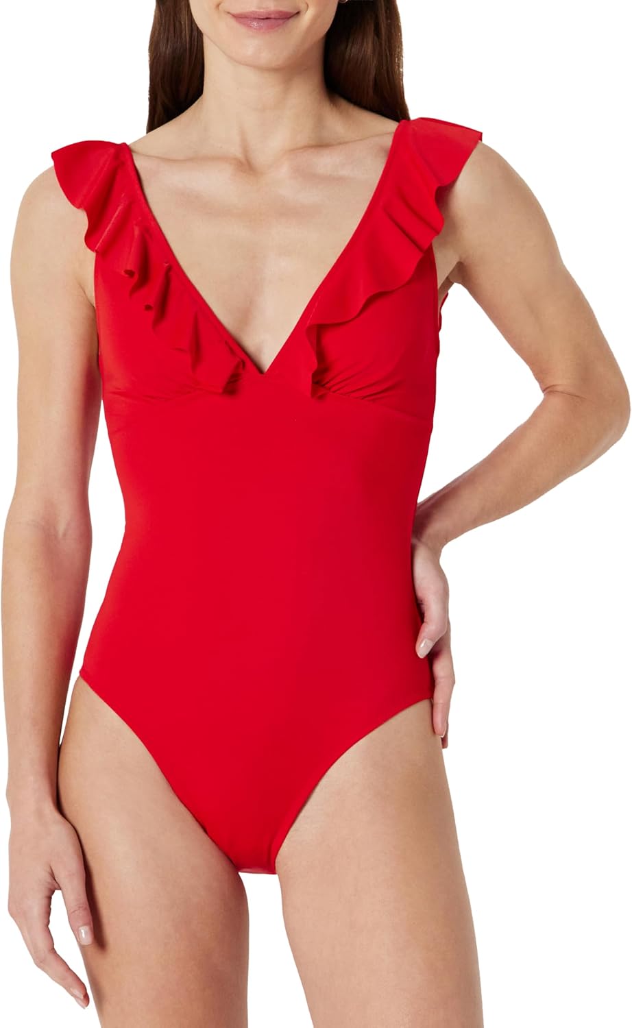 Thumbnail 6 de Amazon Essentials Damen Einteiliger Badeanzug mit Rüschen und V-Ausschnitt (Slim Fit)