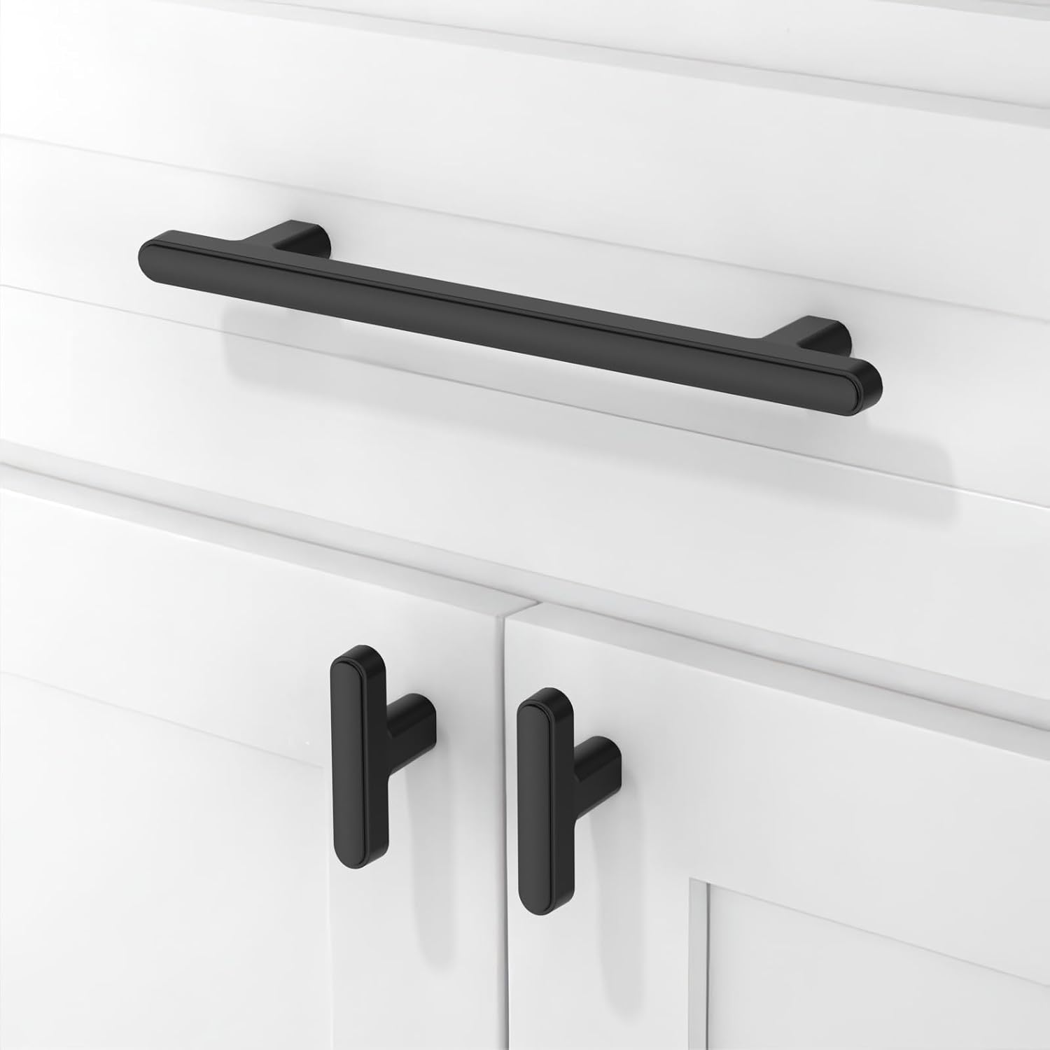 Thumbnail 2 de Asimerdeco AR007 Matte Black Cabinet Pulls, 5-Inch (128mm) Centre Spacing, 10-Pack