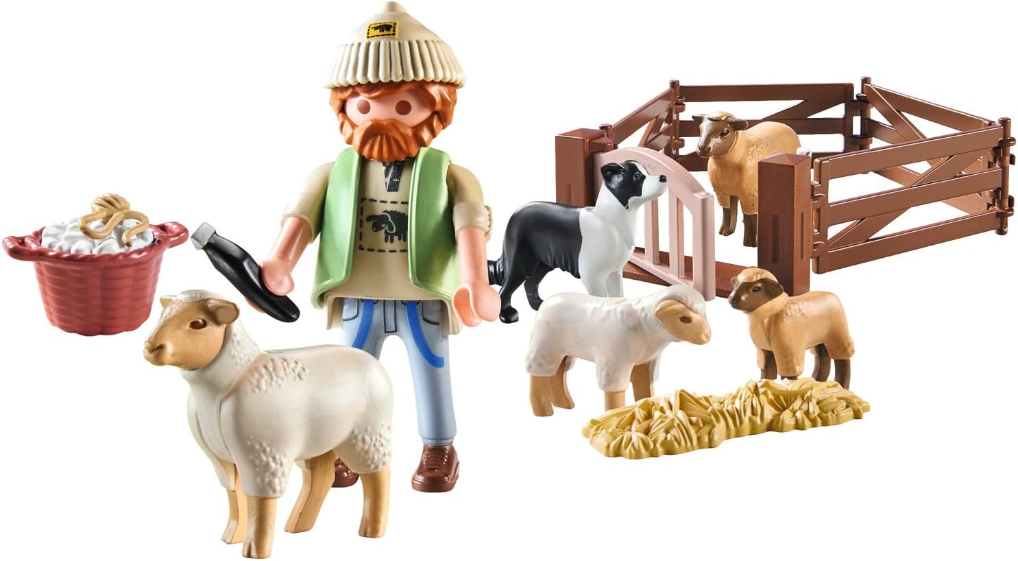 Detalle 2 de PLAYMOBIL 71444 Pastor con rebaño y Border Collie