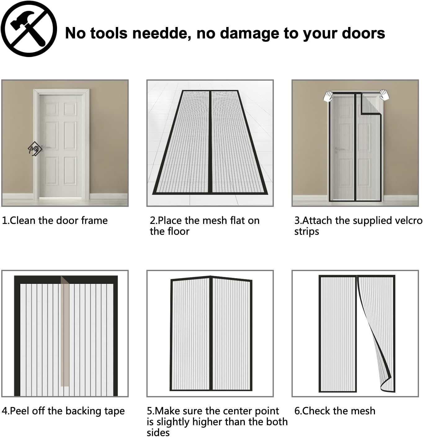 Thumbnail 6 de Zanzariera magnetica per porta SHA2WEN 120x200 cm, bianco