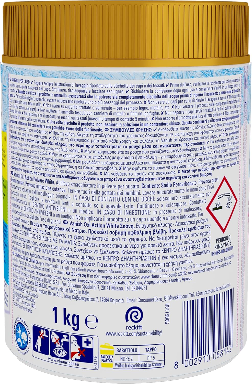 Thumbnail 1 de Vanish Oxi Action Multipower Polvere Bianco Splendente 1 kg – smacchiatore per capi bianchi senza candeggina