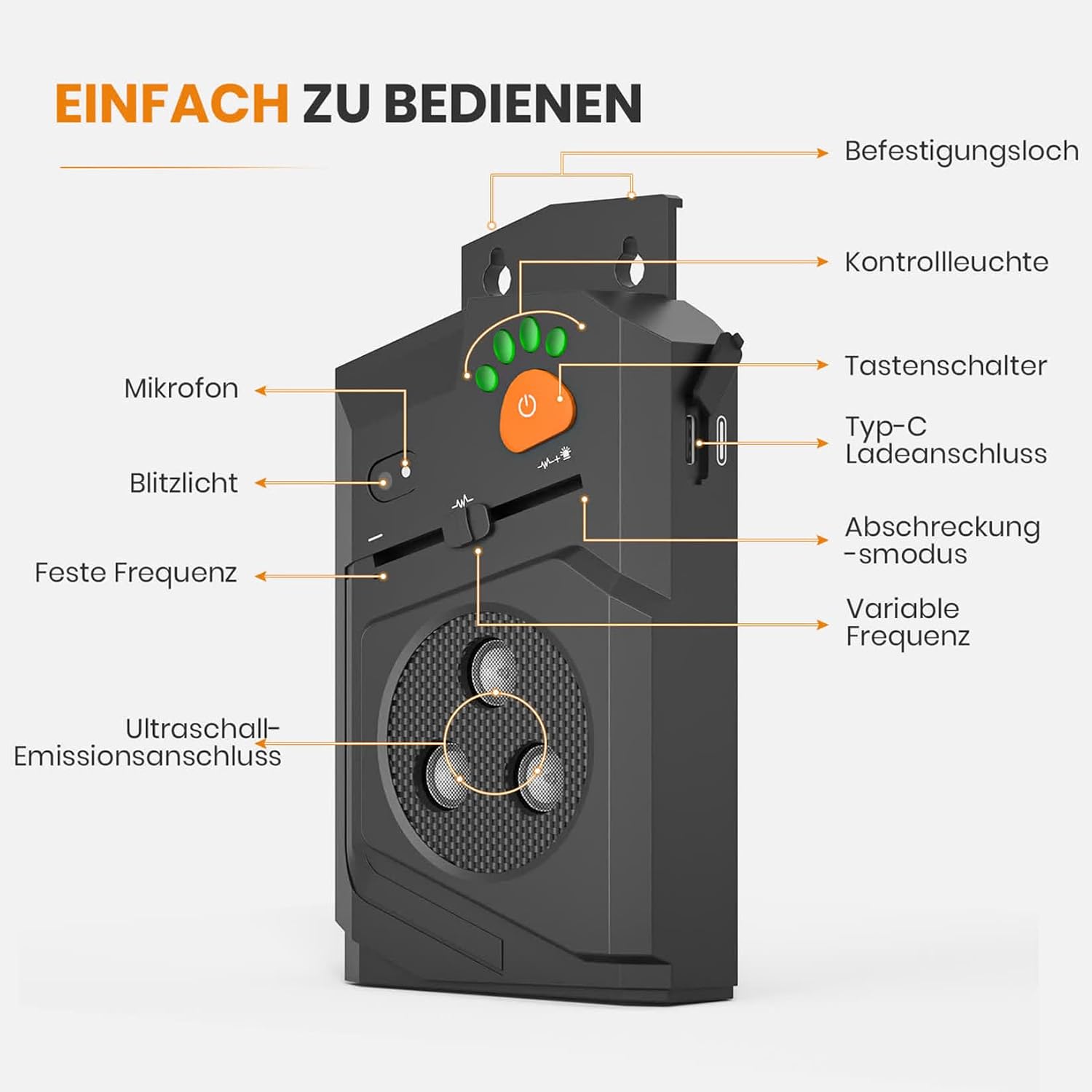 Thumbnail 6 de Honey Paws Antibell für Hunde – Ultraschall-Gerät mit 3 Modi, 15 m Reichweite